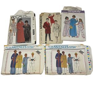 Sewing Patterns Lot of 5 Nightgown Bathrobe PJs McCalls Kids Sizes Small - Large